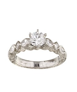 Tacori Platinum CZ and 2/5ct TDW Diamond Engagement Ring (G, VS)
