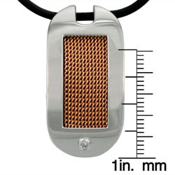 Diamante di Uomo Steel and Roseplated tag Necklace