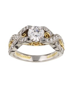 Tacori Platinum CZ and 1/2ct TDW Diamond Engagement Ring (G, VS)