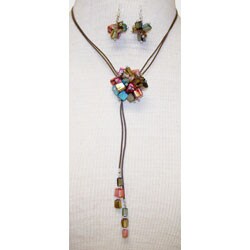 Crystal 'Cornucopia' Necklace/ Earrings Set (Colombia)