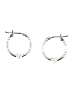 14k White Gold Heart Hoop Earrings