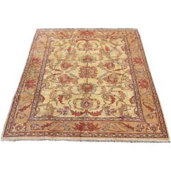 Afghan Oushak Hand-knotted Ivory/ Beige Rug (7'7 x 9'8)