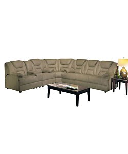 EuroSuede Sofa Sectional With Sofabed and Recliners