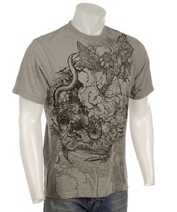 Rock N Roll Alliance Grey Angel Print T-shirt