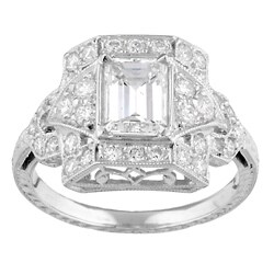 Platinum 2ct TDW Emerald-cut Diamond Engagement Ring (I, VS2)