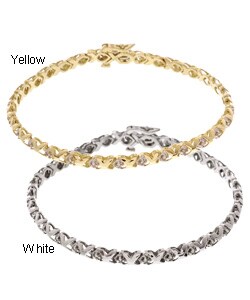 10k Gold 1/4ct Diamond X's and O's Bracelet (I-J, I3)