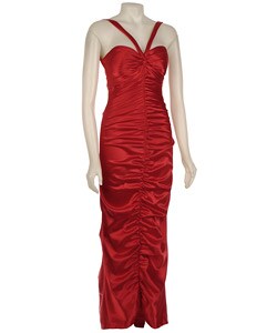 Zum Zum Women's Scarlet Satin Gathered Dress