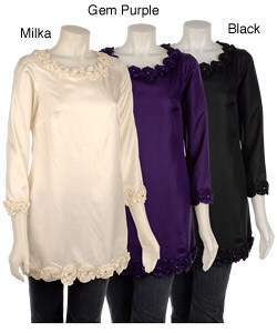 French Connection Women's Silk Tunic with Rosettes
