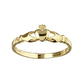 14k Yellow Gold Claddagh Baby Ring (Size 3)