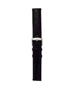 Black Genuine Ostrich Watch Strap