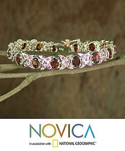 'Cross My Heart' Garnet and Ruby Bracelet (India)