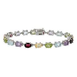 Sterling Silver Multiple Gemstone Bracelet