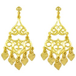 14k Yellow Gold Filigree Chandelier Earrings