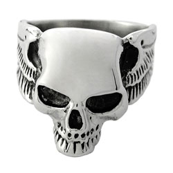 Stainless Steel Polished Skull Ring
