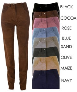 Morris Kaye & Sons Front Suede Stretch Pants