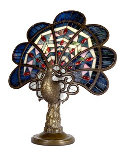 Tiffany-style Royal Peacock Table Lamp