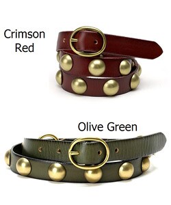 Linea Pelle Women's Skinny Studded Belt
