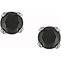 14k Gold 1/4ct TDW Black Diamond Solitaire Earrings