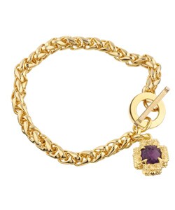 Elsa M 18k Goldtone Byzantine Cross Charm Bracelet