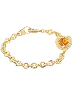Elsa M 18k Goldtone Byzantine Heart Charm Bracelet