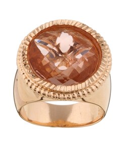 Elsa M 18k Rose Goldtone Rose Crystal Ring