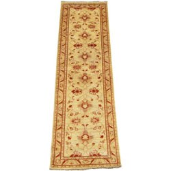 Afghan Vegetable-dyed Ivory Rug (2'8 x 9'9)