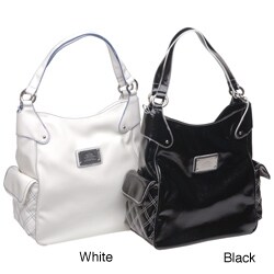 Elite Quilted Pockets Patent Hobo Bag
