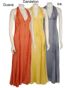 Ya-Ya Women's Silk 'Bamboo' Halter Dress