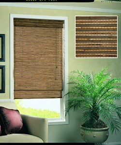 Fiji Walnut Brown Bamboo Roman Shade (42 in. x 72 in.)