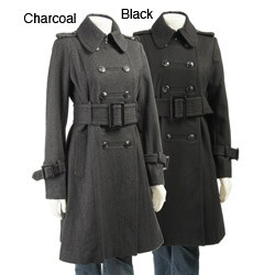 London Fog Women's Military Wool Trench Coat