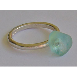Sterling Ring with Roman Glass Bead (Israel)