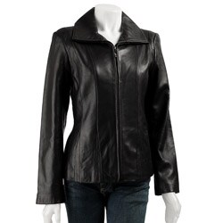 Jones New York Lamb Leather Scuba Coat