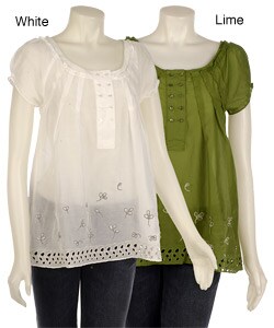 Sugar Lips Women's Embroidered Border Shirt