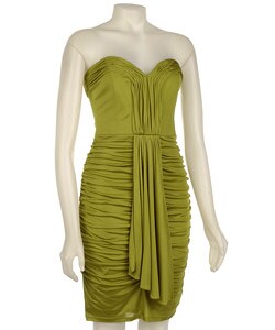 David Meister Women's Lime Strapless Jersey Dress
