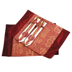 Red Shou Asian Placemats, Napkins and Chopsticks