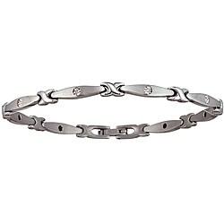 10k White Goldplated Steel Diamond Bracelet (I-J,I2-I3)