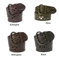 Linea Pelle Women's Embossed and Perforated Belt