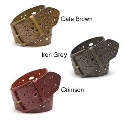 Linea Pelle Women's Embossed Cutout Belt
