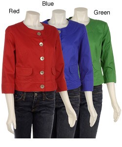 Live a Little Women's Round Collar Twill Jacket