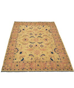 Afghan Soumak Hand-knotted Beige/ Peach Rug (9'2 x 12'6)