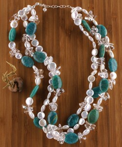 Amazonite Spring Showers Pearl Necklace (USA)