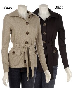 Kersh Women's Long-sleeve Belted Terry Knit Jacket