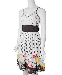 Cassee's Dots and Flowers Print Tie Back Dress