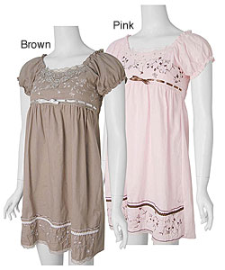 Everyday Brand Embroidered Bodice Baby Doll Dress