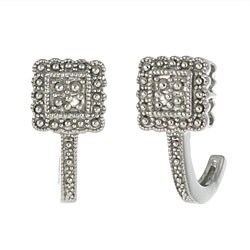 Maddy Emerson Sterling Silver Diamond Geometrical Earrings