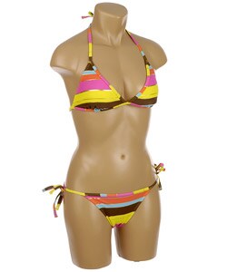 Island World Apparel Gold Metallic Stripe Bikini
