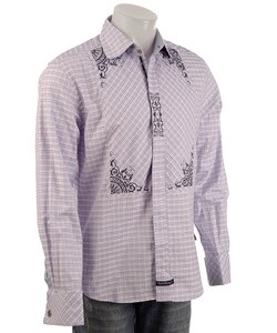 English Laundry Men's Red/ Blue Grid Dress Shirt