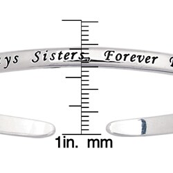 Sterling Silver Engraved Sister Sentiment Cuff Bracelet