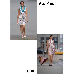 Printed Sleeveless Dress with Trapunto Stitching