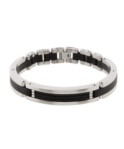Stainless Steel and Rubber Bracelet